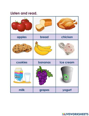 Listen and read  Food