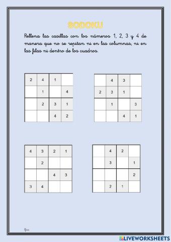 Sodoku 4x4