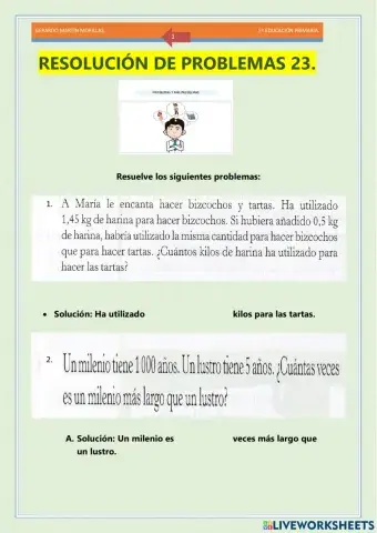 Resolución de problemas. Ficha 23.