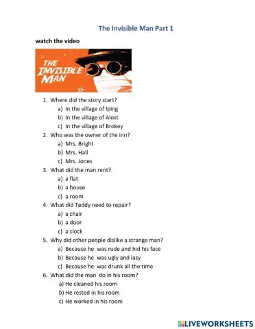 The Invisible Man Part 1