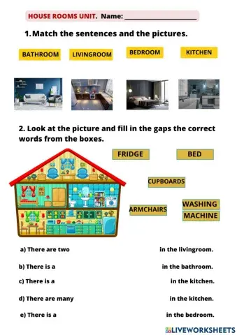 House and furniture vocabulary