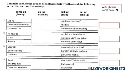 Phrasal verbs with UP (1)