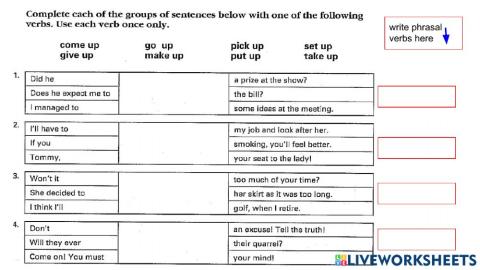 Phrasal verbs with UP (1)