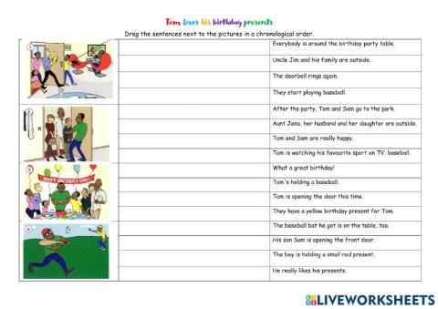 Story - Tom loves his birthday presents