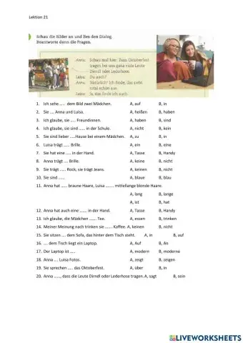 BF Lektion 21, Seite 18, 1