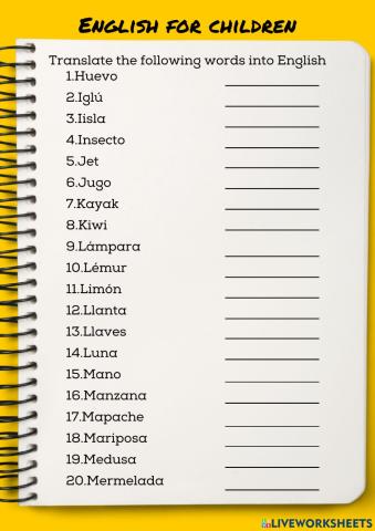 Vocabulary alphabet efc