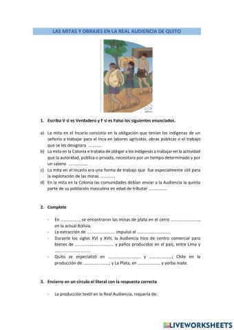 Las mitas y obrajes en la Real Audiencia de Quuito