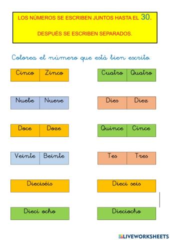 Escritura de números