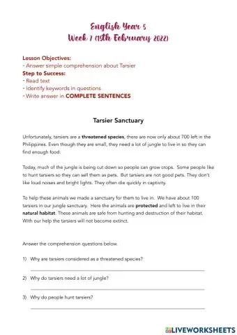 Reading Comprehension