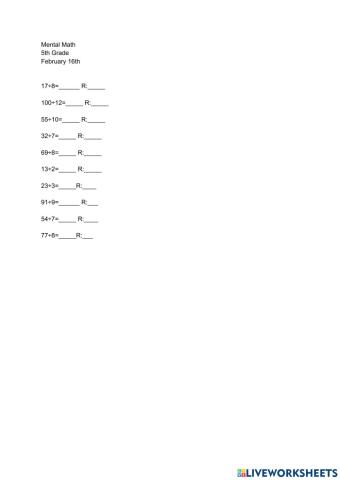 Division with remainders