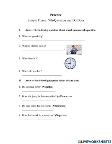 Simple Present Wh-Question and Do-Does