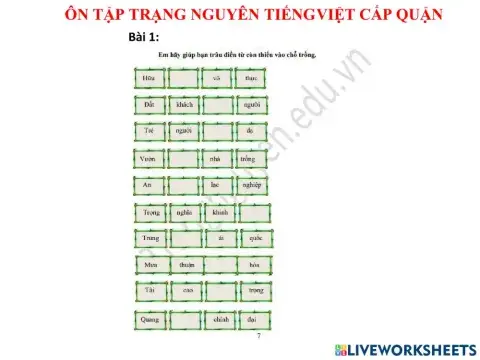 Trạng nguyên Tiếng Việt đề 5