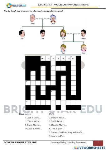 (CLC) Family - Vocabulary practice at home