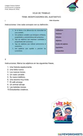 Modificadores del sustantivo