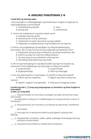 Araling Panlipunan 2