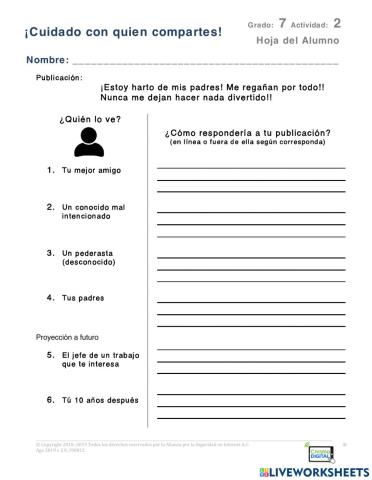 Cuidado con lo que compartes