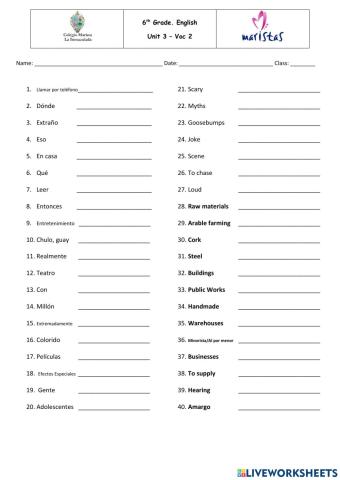 Vocabulario entertainment