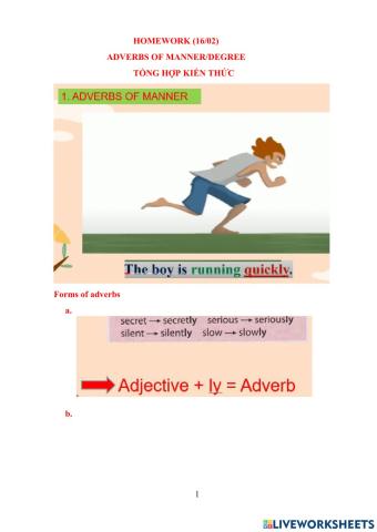 Adverbs of manner, degree