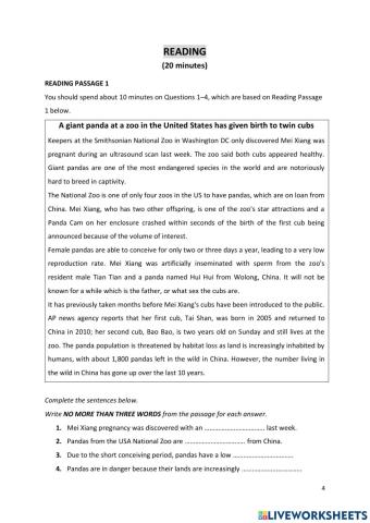 PRE-IELTS Final Test Reading