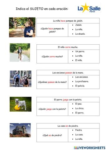 El sujeto en la oración