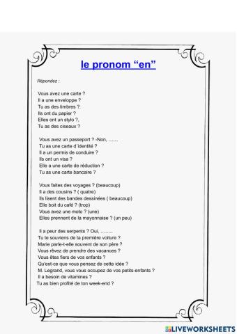 Le pronom en