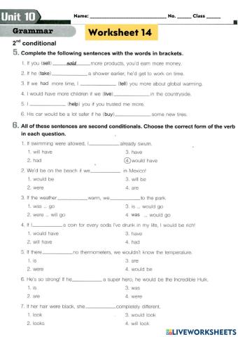 2nd conditional sentence