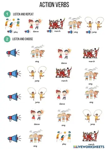 Action Verbs - listening