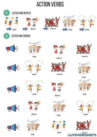 Action Verbs - listening