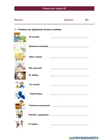 Präsens der Verben 05