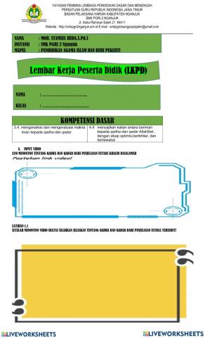 Lkpd pai iman qodho dan qodar