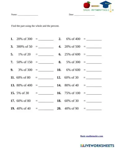Percentage of a number