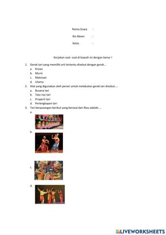 Soal ulangan harian SBDP