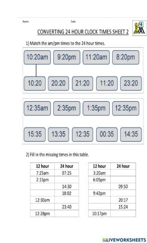 12 hours and 24 hours clock conversation
