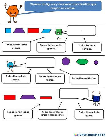 Características cómunes de figuras geométricas.