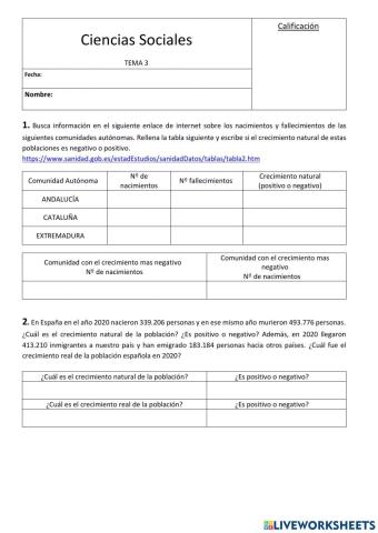 Población España 5º Competencial