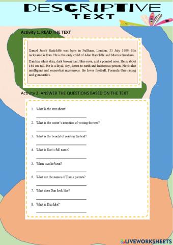 Descriptive text exercise