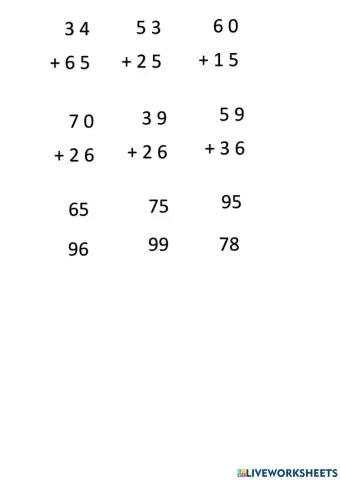 Addition Sums for Grade 2