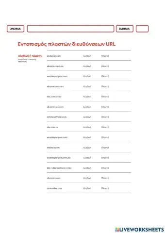 Εντοπισμός πλαστών διευθύνσεων URL