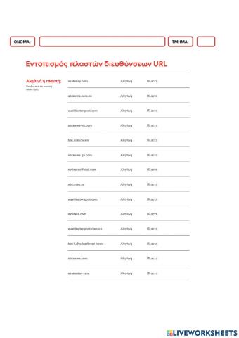 Εντοπισμός πλαστών διευθύνσεων URL