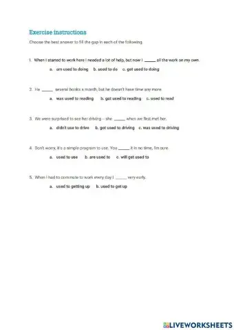 All USED TO structures