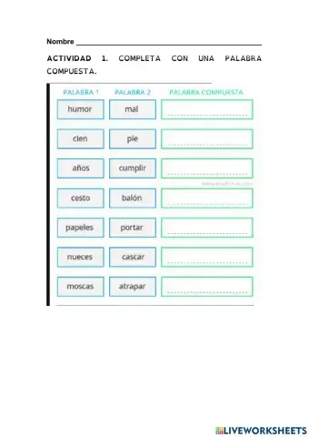 Unidad 6. Lengua. Palabras compuestas
