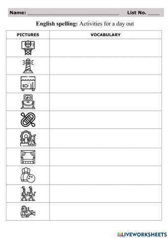 Spelling Test: Activities