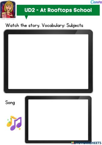 4EP UD3 Story vocabulay At Rooftops School