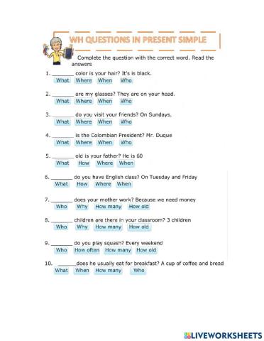 WH questions and Numbers