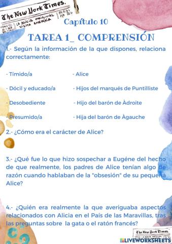 Capítulo 10 prohibido leer a lewis carroll- tarea 1