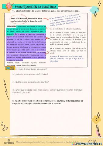 Papel de la extensión y apuntes de lectura