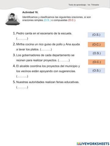 Oraciones simples y compuestas