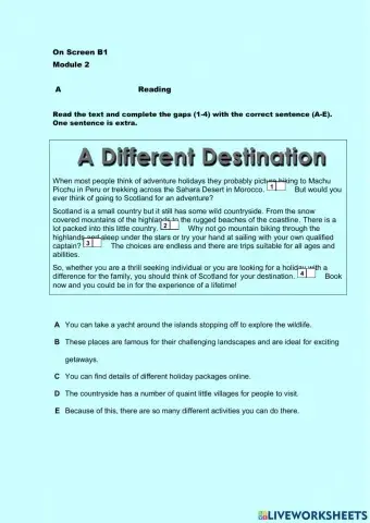 On Screen B1  Module 2