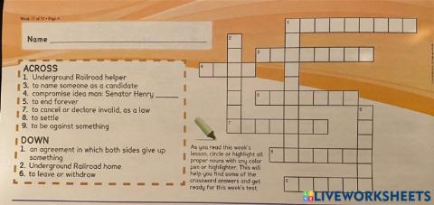 Studies Weekly Week 17 Trouble Between The States