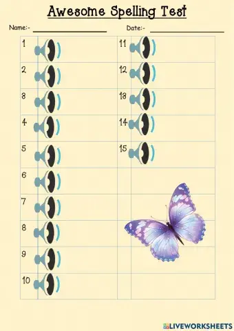 CHSS Spelling Test Wk2 (Awesome)